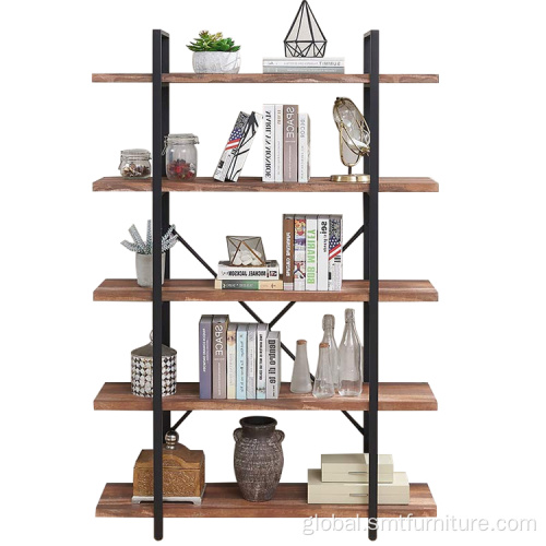 bookcases wood Display Rack Storage Bookcase Metal Library Bookshelf Factory